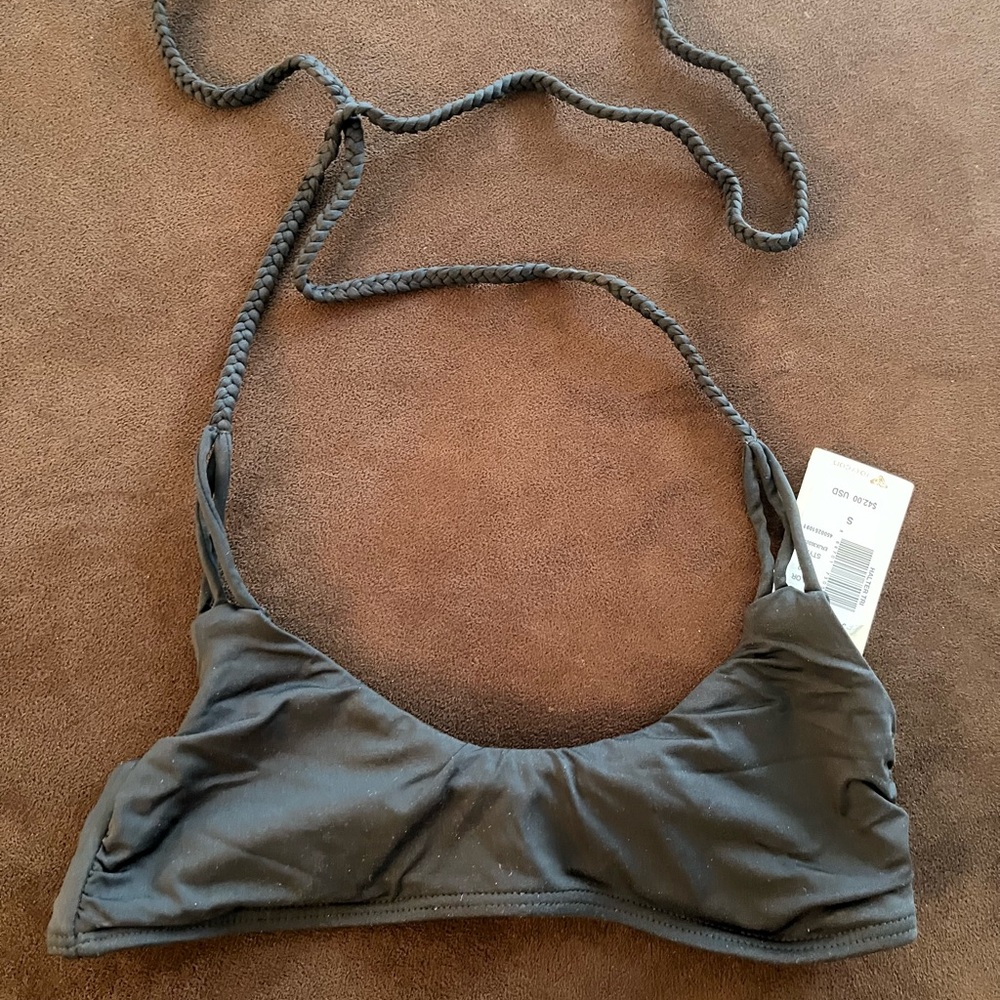 Roxy black halter bikini top brand new S